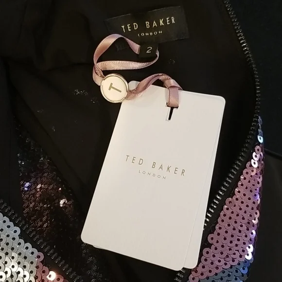 💕TED BAKER💕 Jocasta Striped Sequin Mini Dress - Picture 15 of 15